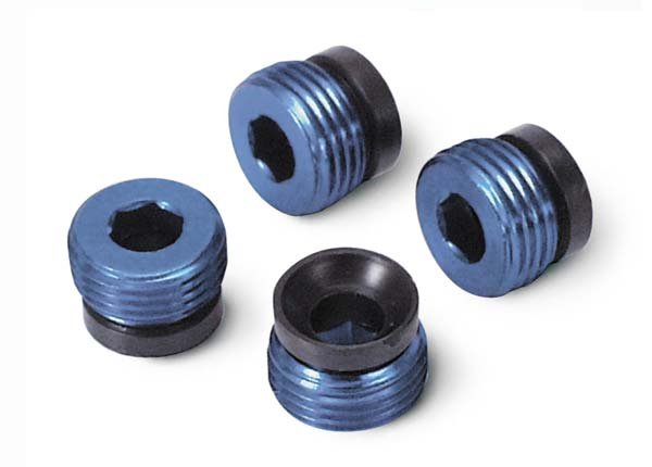 Discontinued - Aluminum caps pivot ball (blue-anodized) (4)