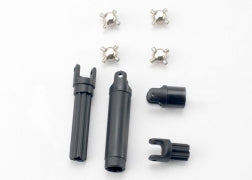 Half shafts center front (1) center rear (1) (internal splined half shafts (2)/external splined half shaft) (2))/ metal u-joints (4)
