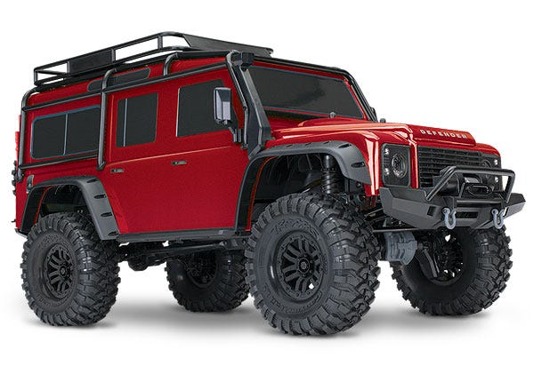 Discontinued - TRX-4 Scale and Trail™ Crawler with Land Rover Defender Body: 1/10 Scale 4WD Electric Trail Truck. Ready-to-Drive with TQi Traxxas Link™ Enabled 2.4GHz Radio System XL-5 HV ESC (fwd/rev) and Titan 550 motor.