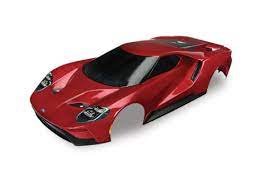 Body Ford GT red (painted decals applied) (tail lights exhaust tips & mounting hardware (part #8314) sold separately)