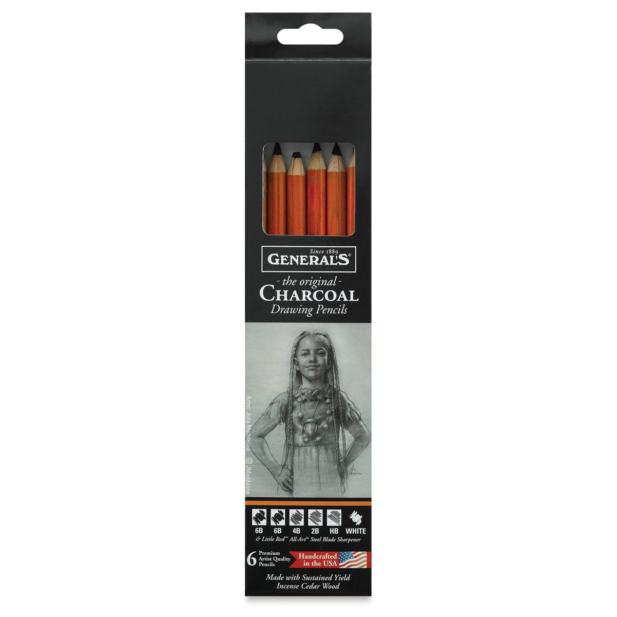 General's Charcoal Pencil Set 6/Pkg-Assorted Degrees