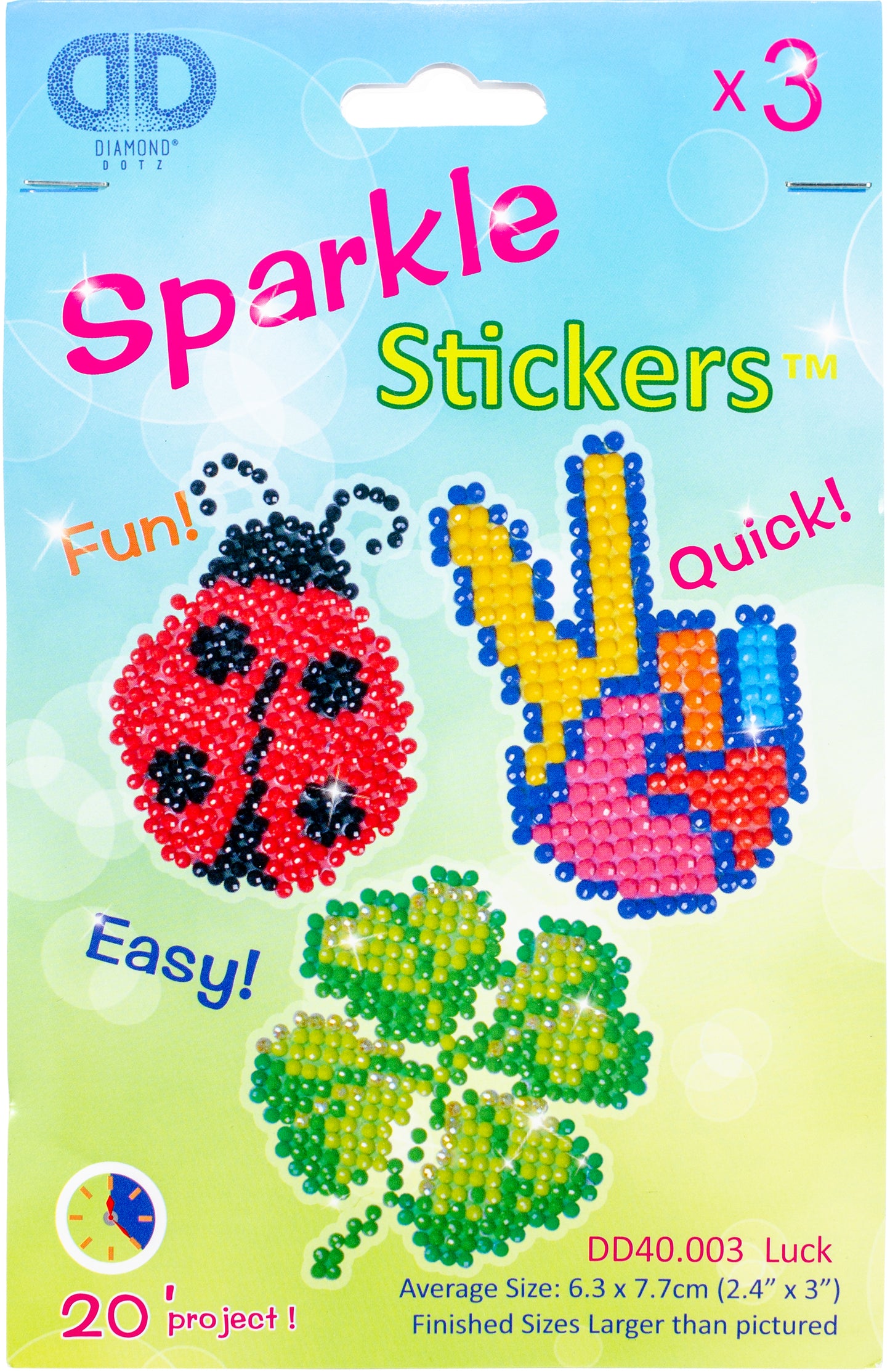 Diamond Dotz Diamond Stickers Facet Art Kit-Assorted Luck 3/Pkg