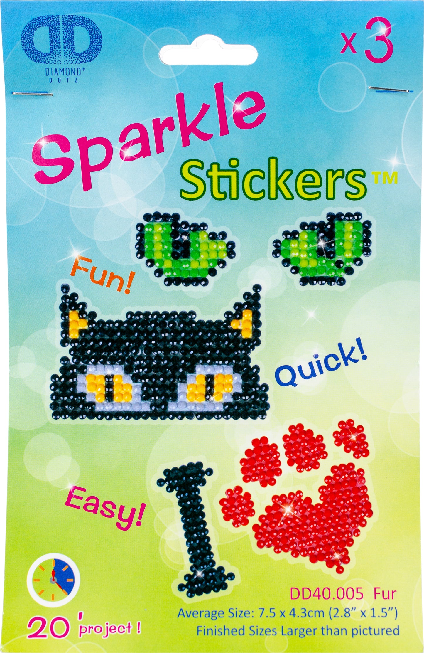 Diamond Dotz Diamond Stickers Facet Art Kit-Assorted Fur 3/Pkg