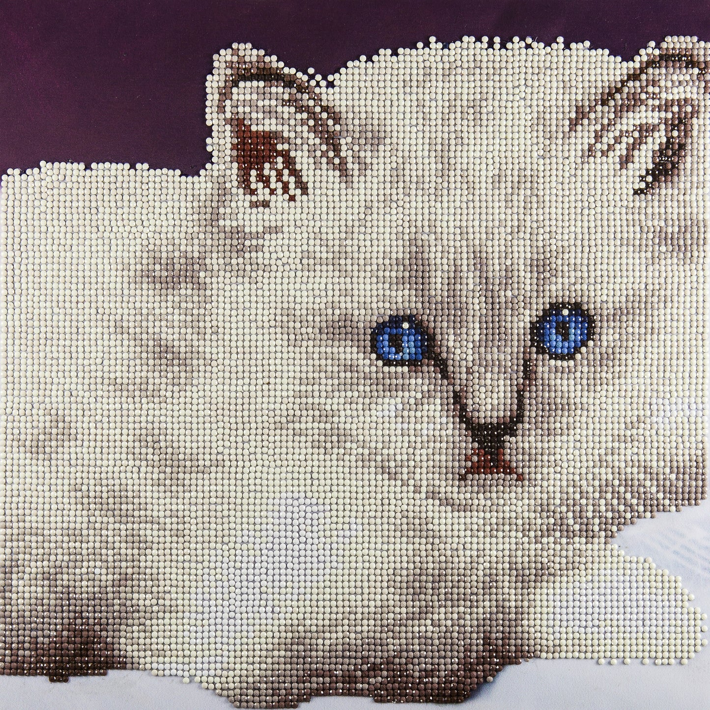 Leisure Arts Diamond Art Intermediate Kit 12"X12"-White Cat