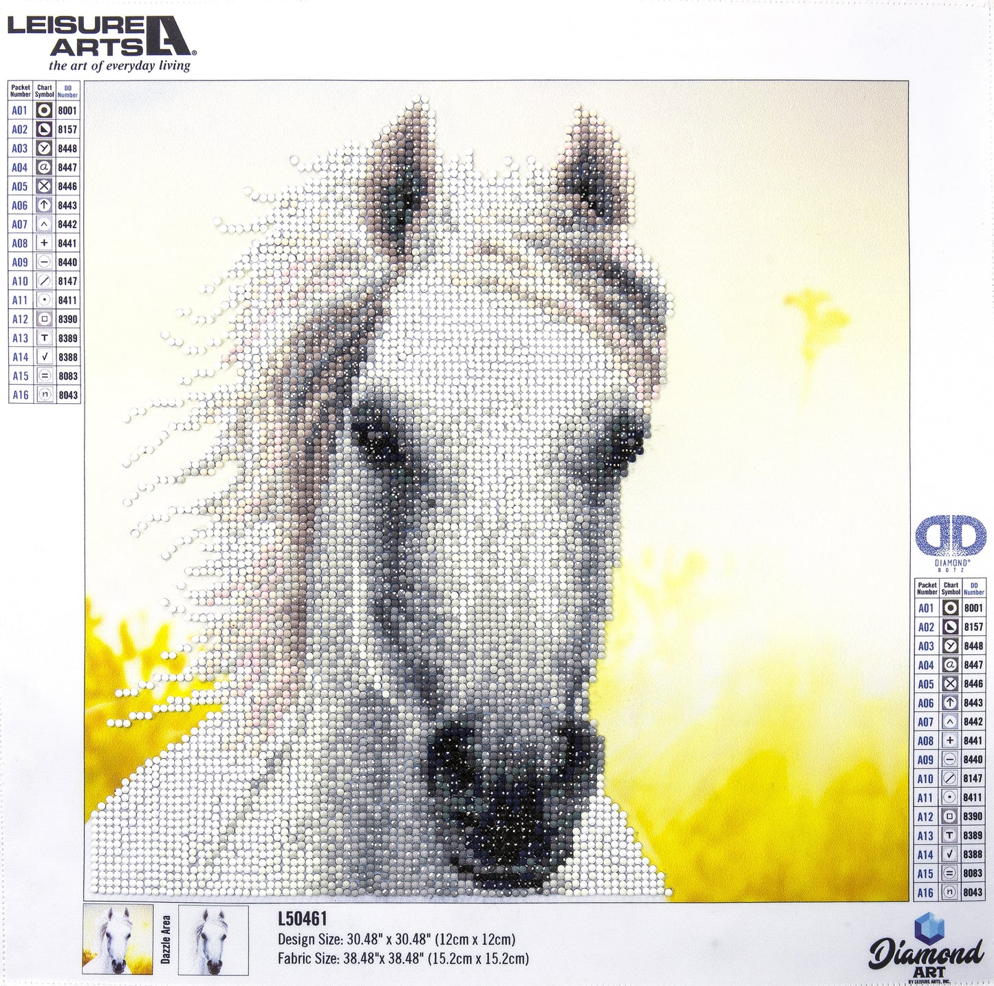 Leisure Arts Diamond Art Intermediate Kit 14.57X14.57"-White Horse
