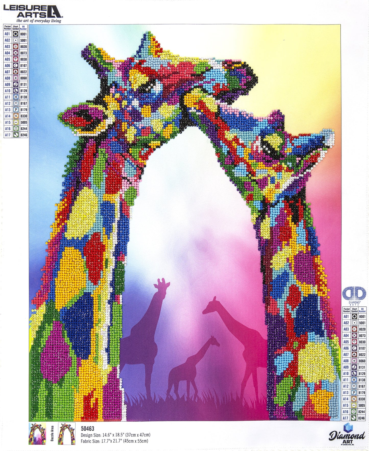 Leisure Arts Diamond Art Advanced Kit 14.57"X18.5"-Giraffe