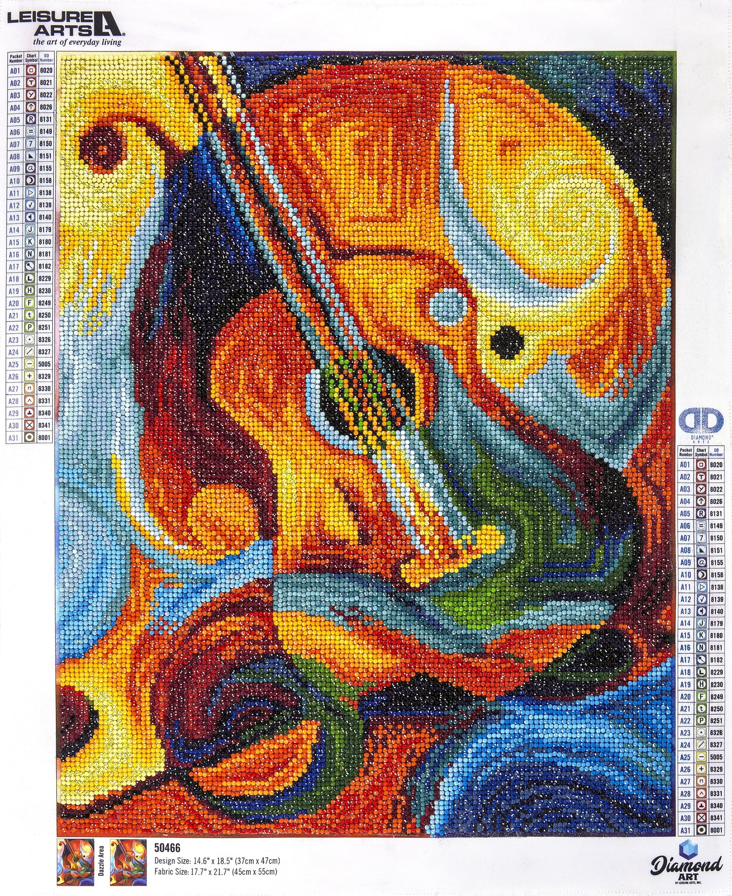 Leisure Arts Diamond Art Advanced Kit 14.57"X18.5"-Guitar