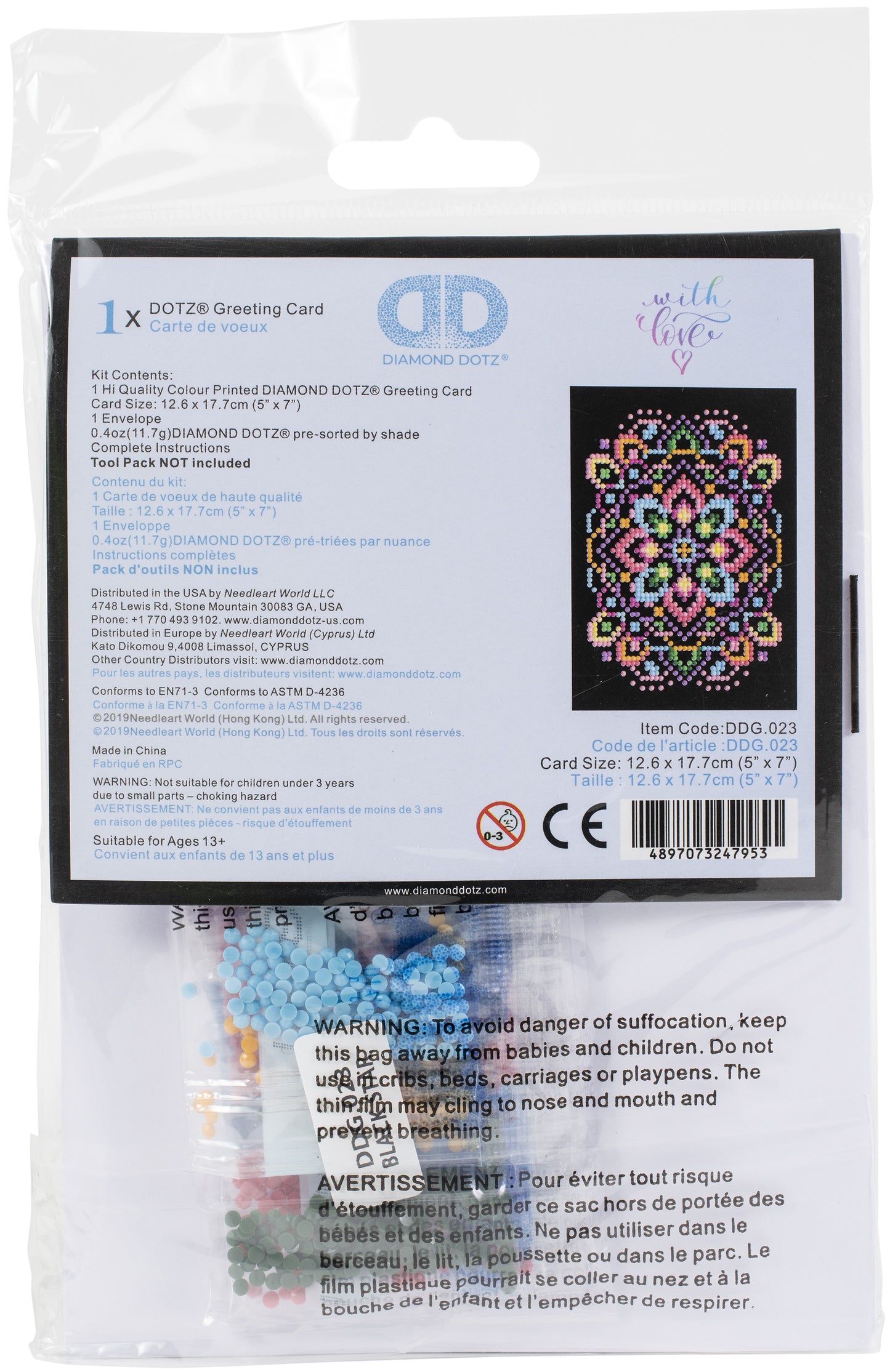 Diamond Dotz Diamond Art Greeting Card Kit 5"X7"-Blackstar