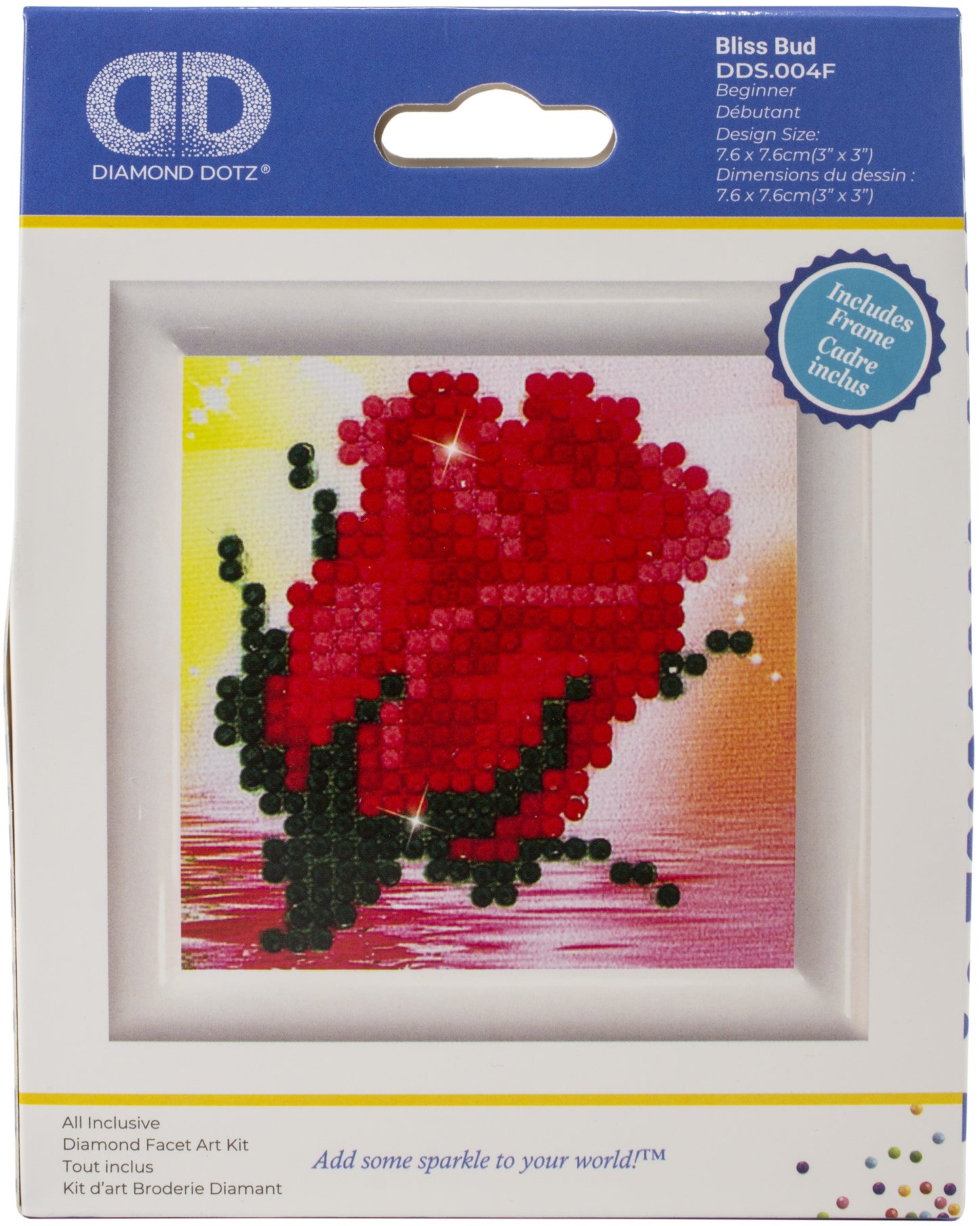 Diamond Dotz Diamond Embroidery Facet Art Kit W/ Frame-Bliss Bud W/ White Frame