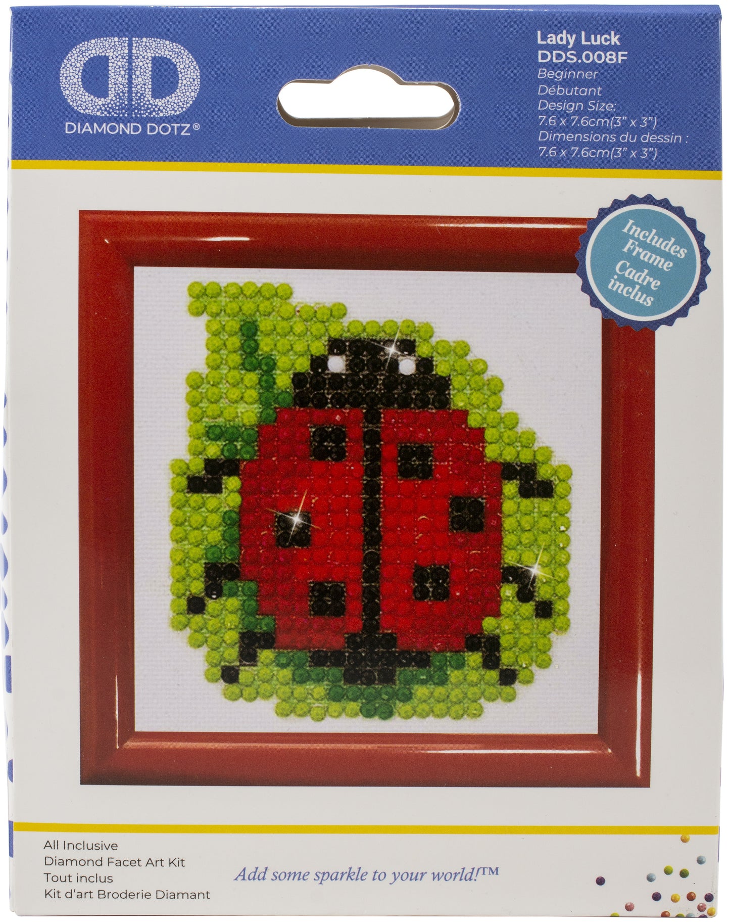 Diamond Dotz Diamond Embroidery Facet Art Kit W/ Frame-Lady Luck W/ Red Frame