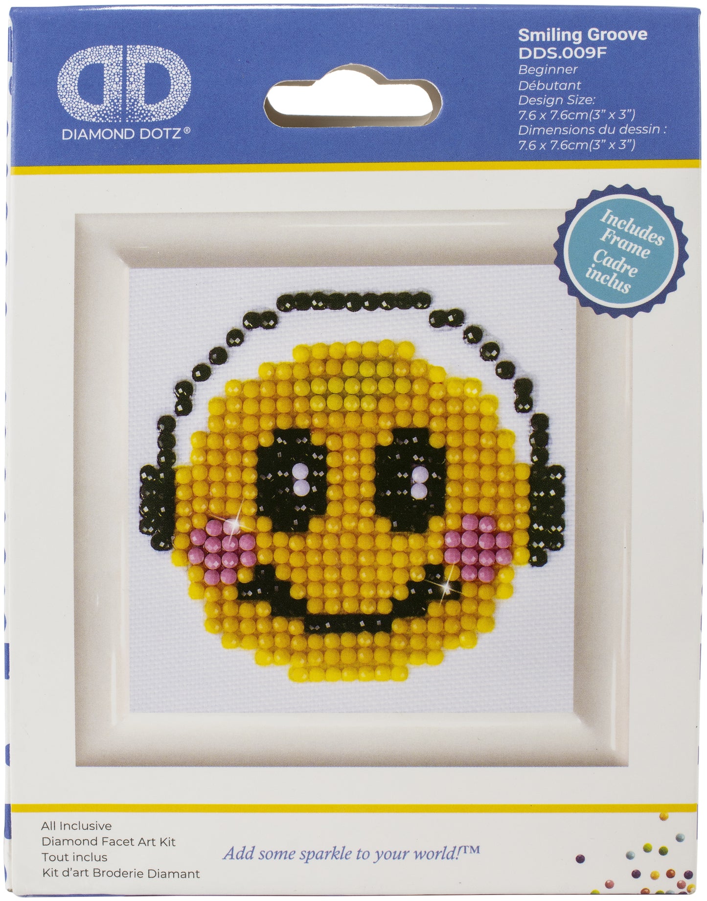 Diamond Dotz Diamond Embroidery Facet Art Kit W/ Frame-Smiling Groove W/ White Frame
