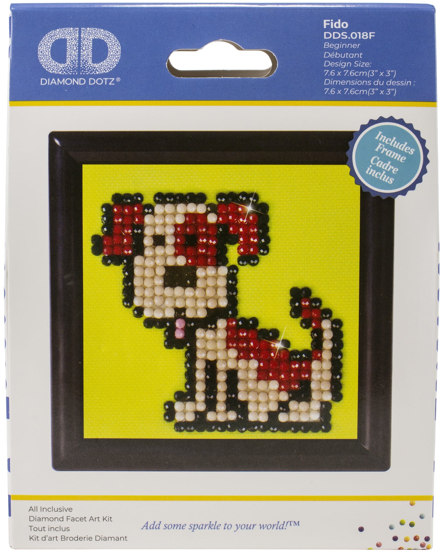Diamond Dotz Diamond Embroidery Facet Art Kit W/ Frame-Fido W/ Black Frame