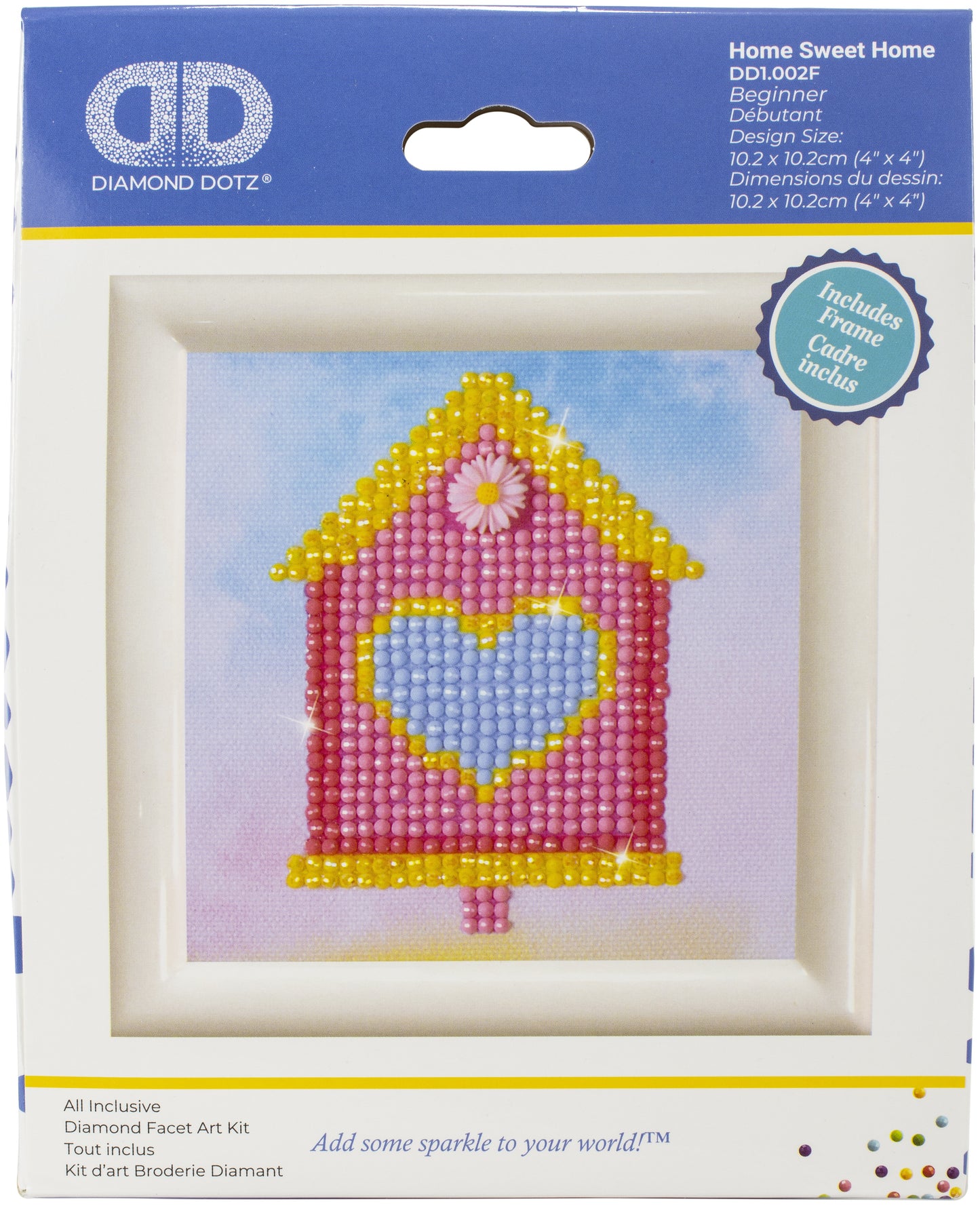 Diamond Dotz Diamond Embroidery Facet Art Kit W/ Frame-Home Sweet Home W/ White Frame