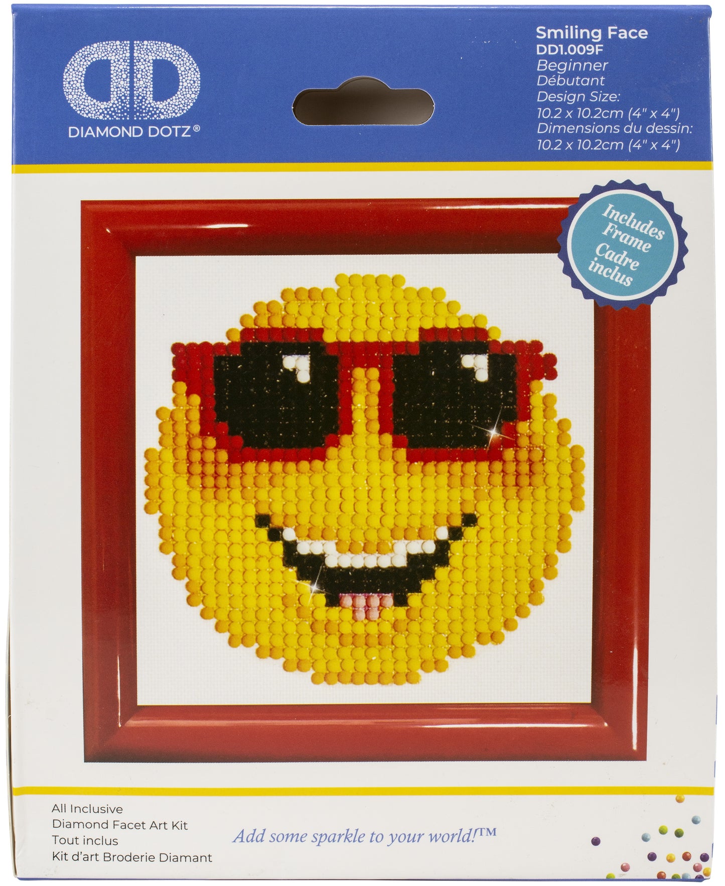 Diamond Dotz Diamond Embroidery Facet Art Kit W/ Frame-Smiling Face W/ Red Frame