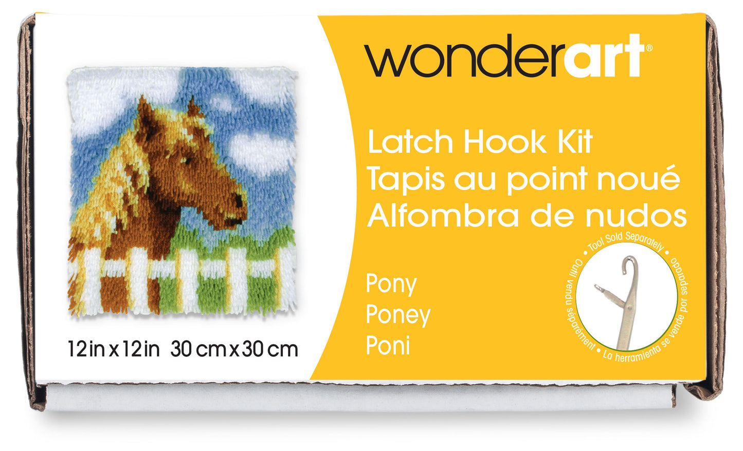 Caron Wonderart Latch Hook Kit 12"X12"-Pony
