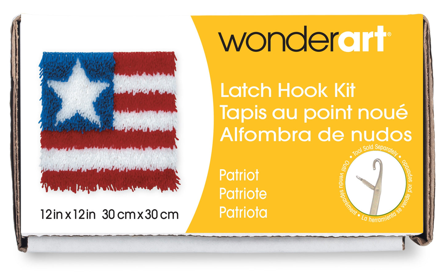 Caron Wonderart Latch Hook Kit 12"X12"-Patriot