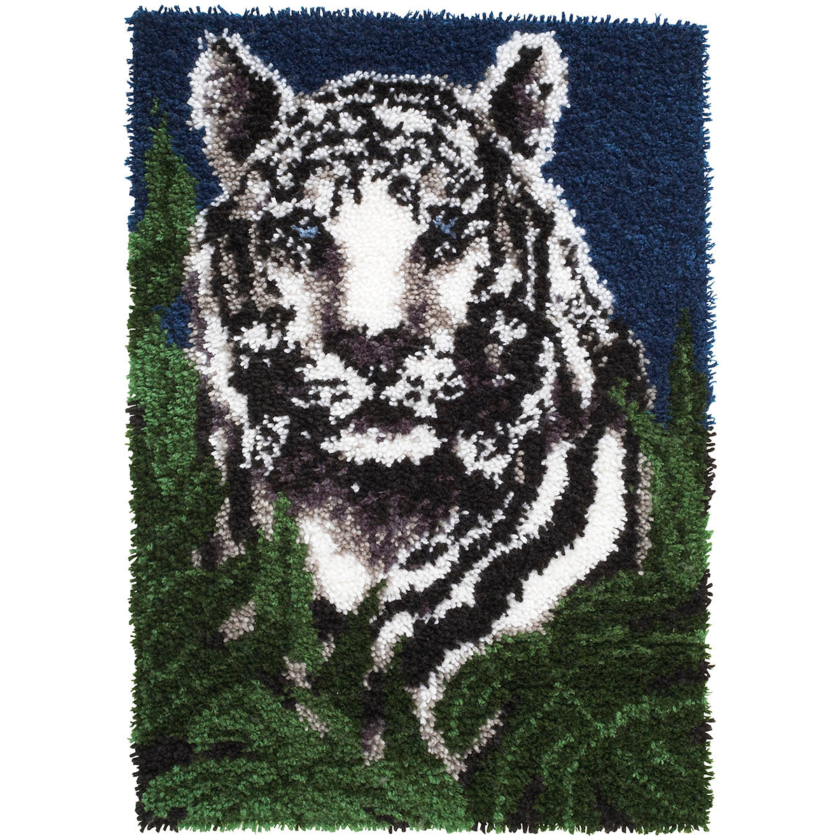 Caron Wonderart Latch Hook Kit 24"X34"-White Tiger
