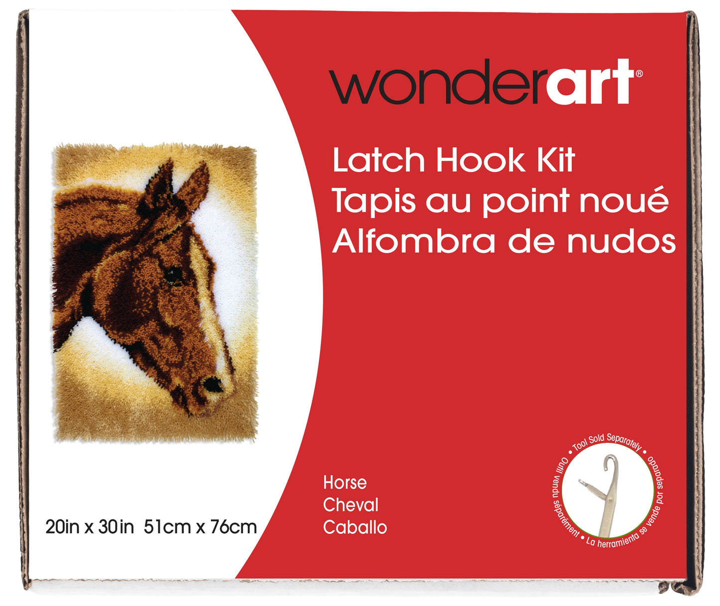 Caron Wonderart Classic Latch Hook Kit 20"X30"-Horse
