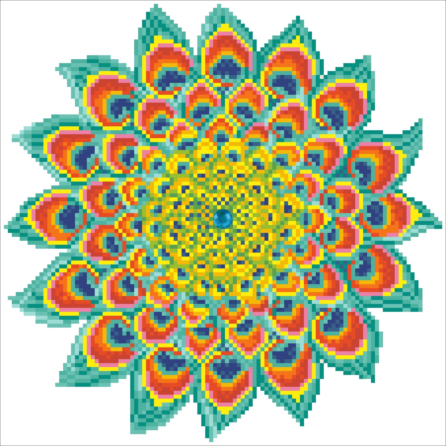 Diamond Dotz Diamond Art Kit 12.6"X12.6"-Peacock Mandala