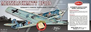 Messerschmitt BF 109 WWII Balsa Wood Flying Model Airplane Kit Gui-401