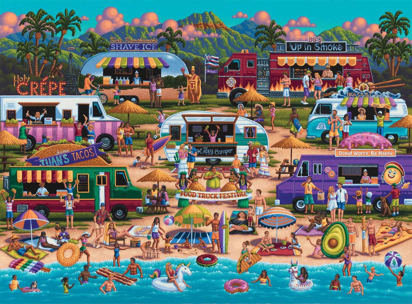 Hawaiian Food Truck Festival - 1000pc Jigsaw Puzzle by Buffalo Games