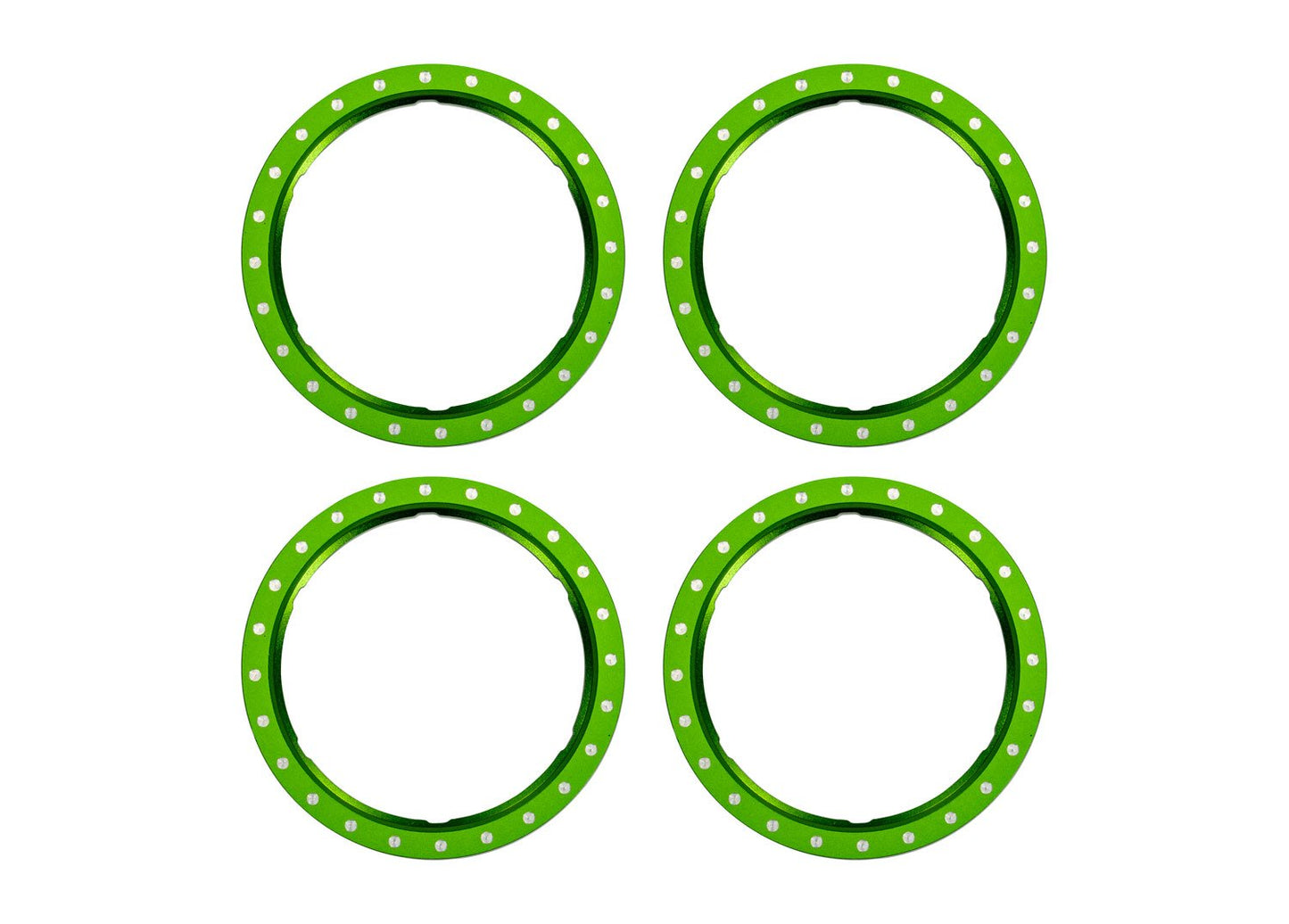 Pro Scale Green Aluminum Beadlock Rings (4)
