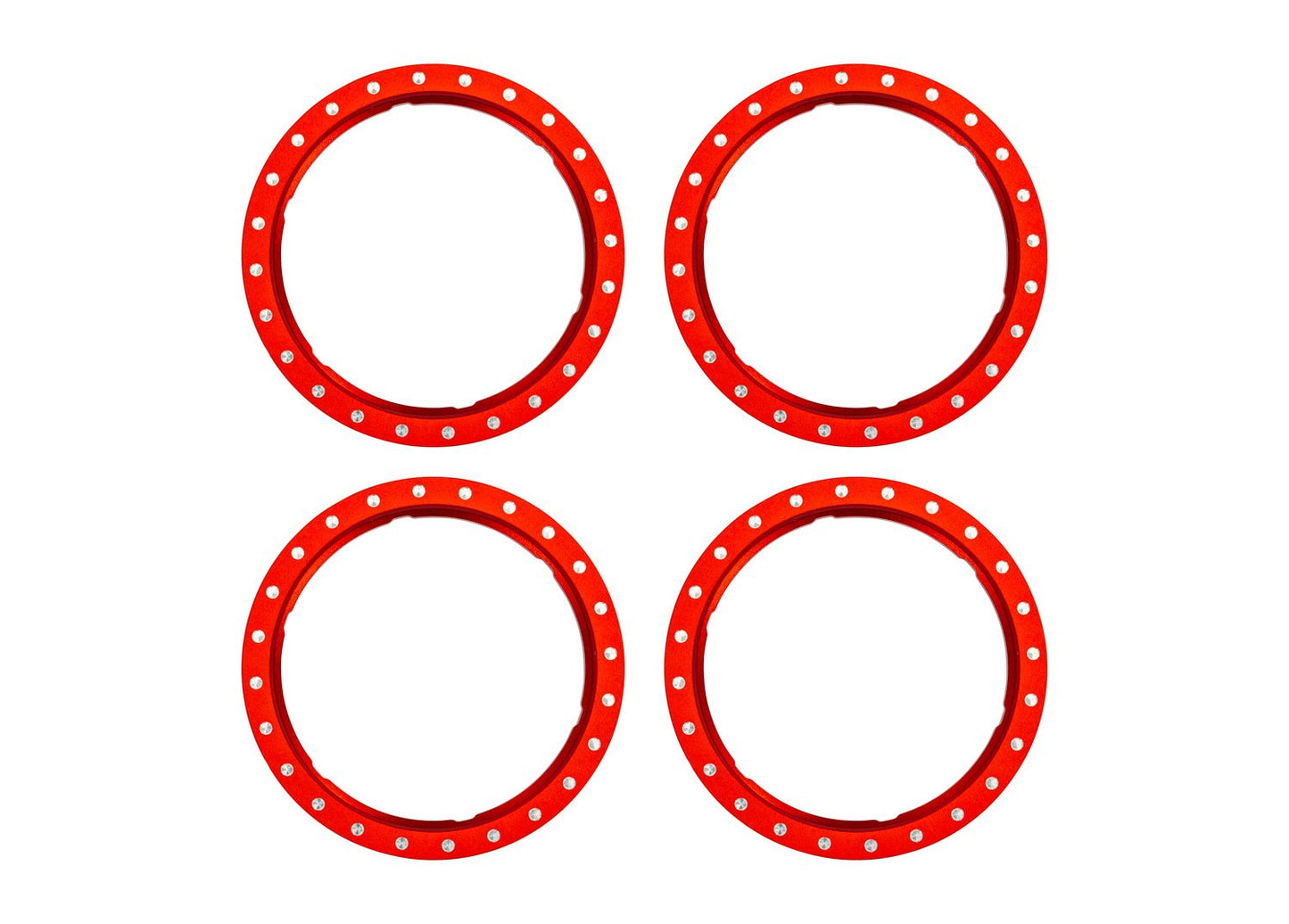 Pro Scale Red Aluminum Beadlock Rings (4)