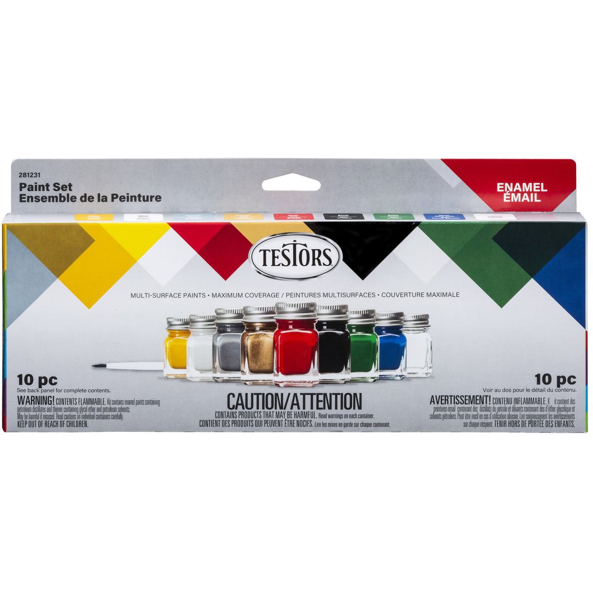 Enamel Paint Sets - 8 Promotional Colors, 1 Thinner, 1 Paint Brush, 1 Tray