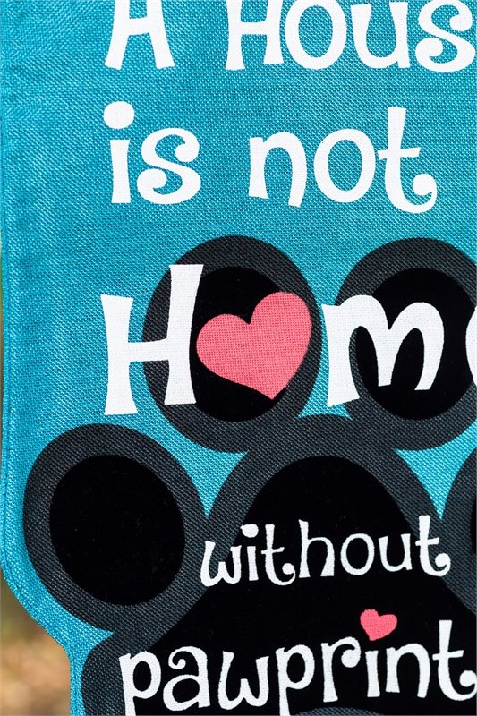 Paw Prints Garden Burlap Flag