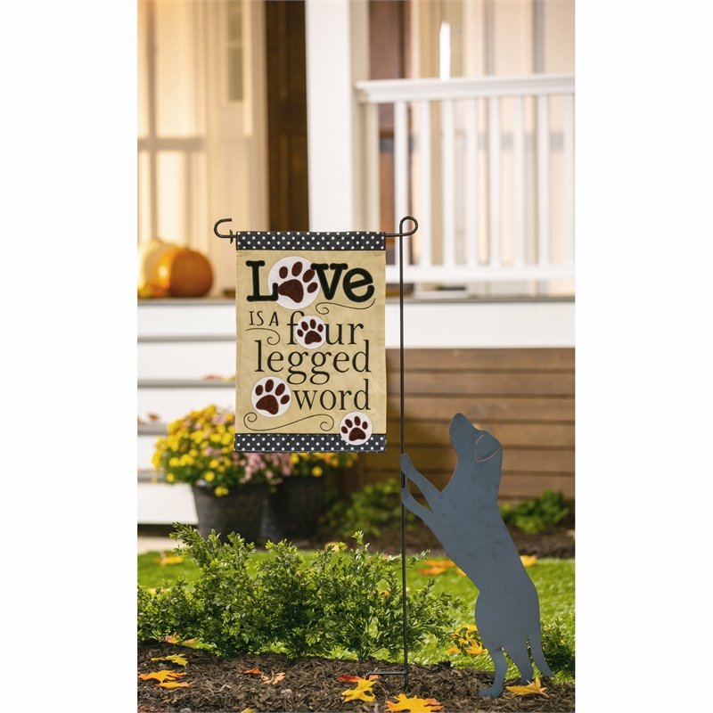 Love is a Four Legged Word Garden Applique Flag