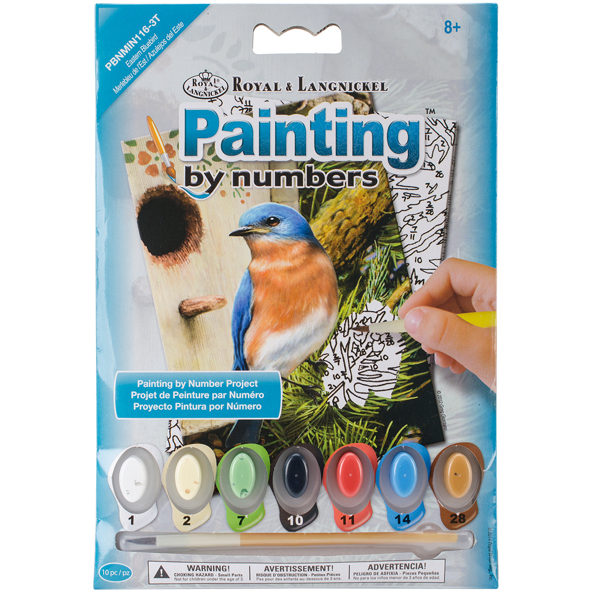 Mini Paint By Number Kit 5"X7"-Eastern Bluebird