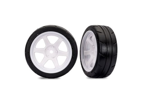 1.9" White Front 6-Spoke Wheels & Response Tires (2)