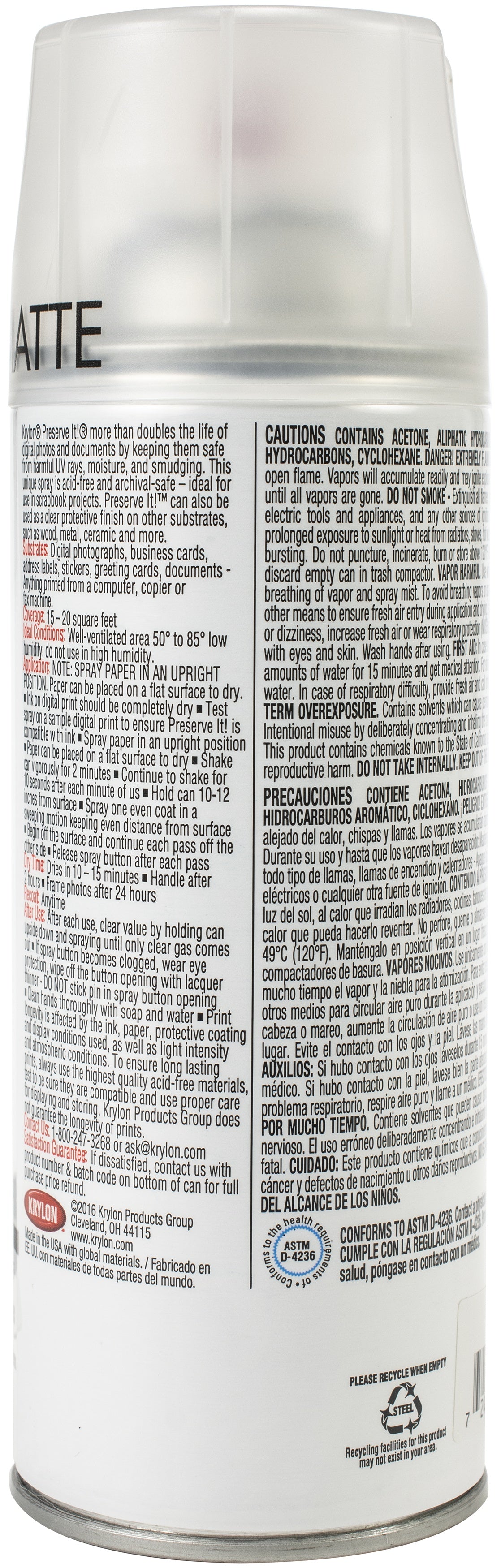 Preserve-It Digital Photo & Paper Protectant Aerosol Spray-Matte 11oz
