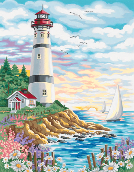 Paint Works Paint By Number Kit 14"X11"-Lighthouse At Sunrise