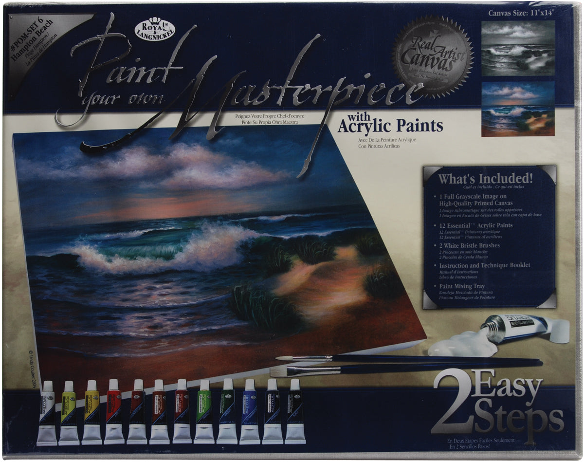 Acrylic Paint Your Own Masterpiece Kit 11"X14"-Hampton Beach