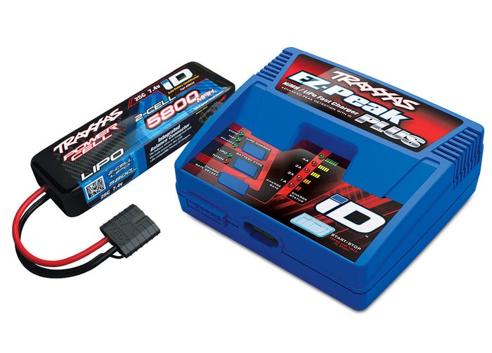 Battery/charger completer pack (includes #2970 iD charger (1) #2843X 5800mAh 7.4V 2-cell 25C LiPo battery (1))