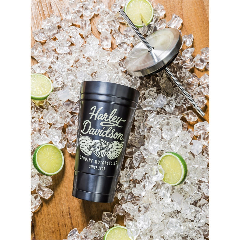 Stainless Steel Insulated Cup w/Straw Heritage H-D
