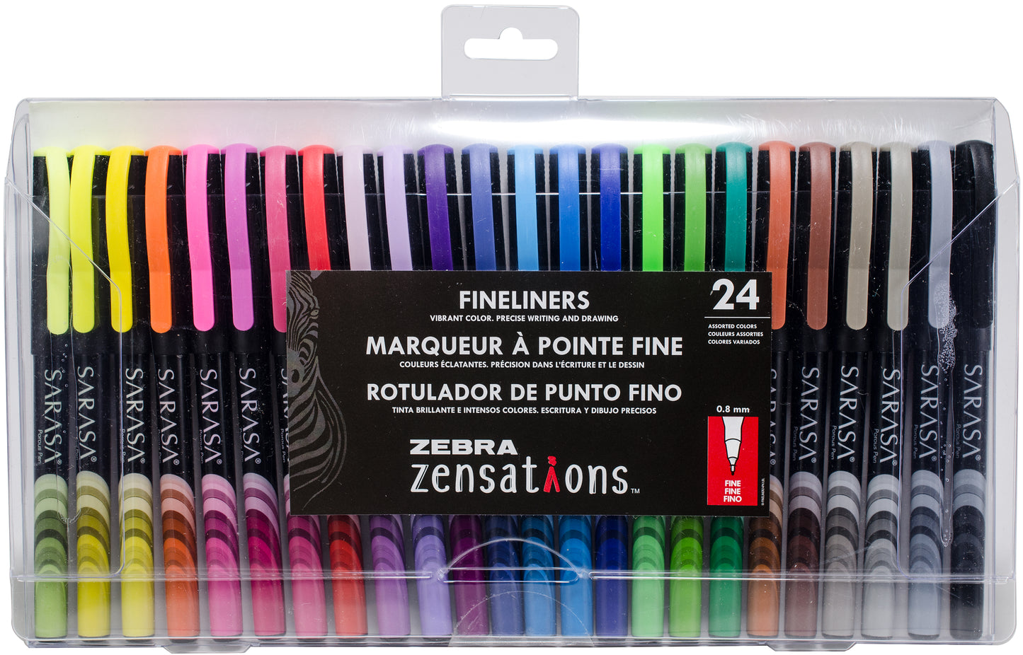 Zebra Zensations Fineliner Pens 24/Pkg 0.8mm-Assorted