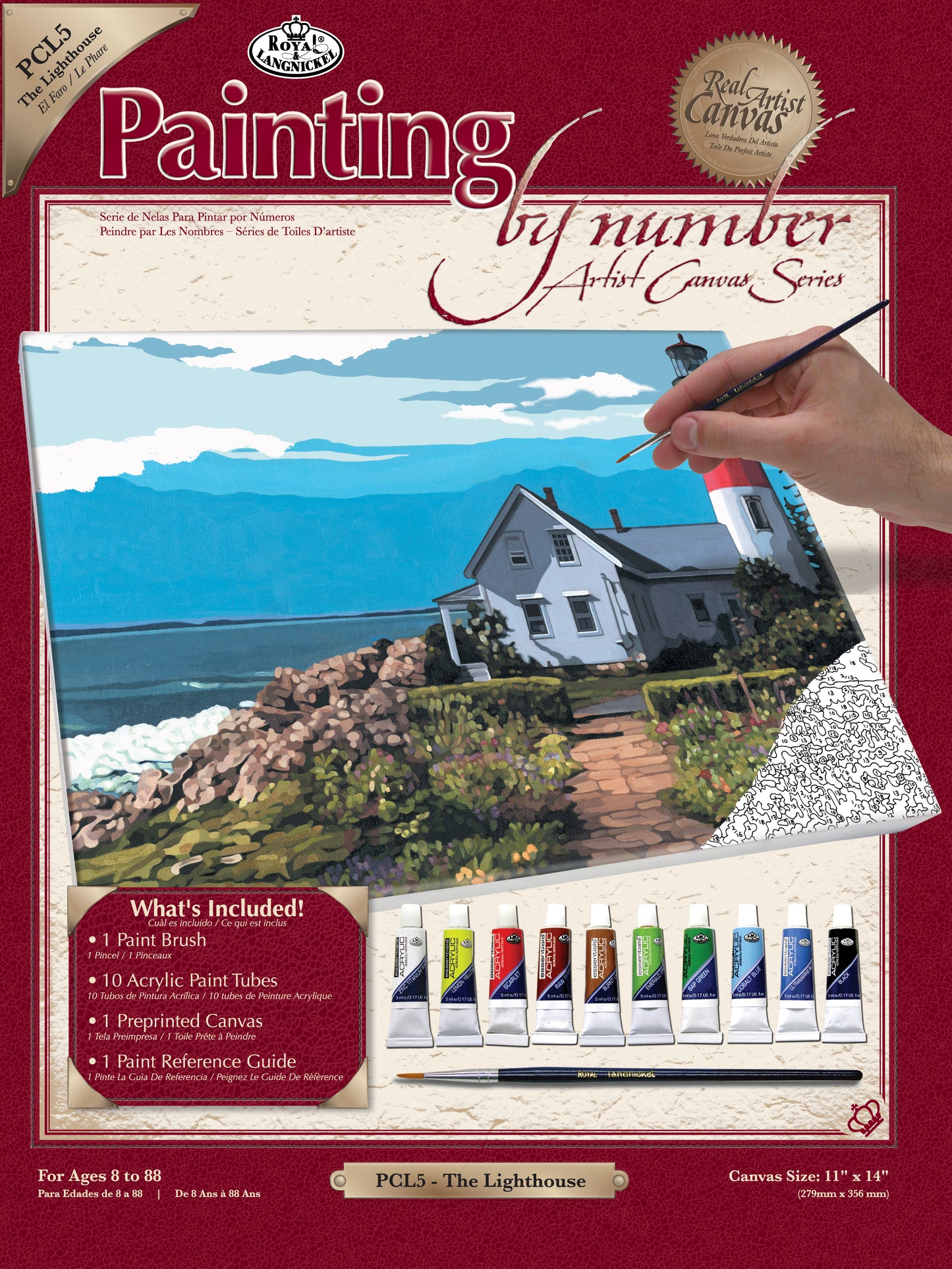 Paint By Number Kit Artist Canvas Series 11"X14"-The Lighthouse