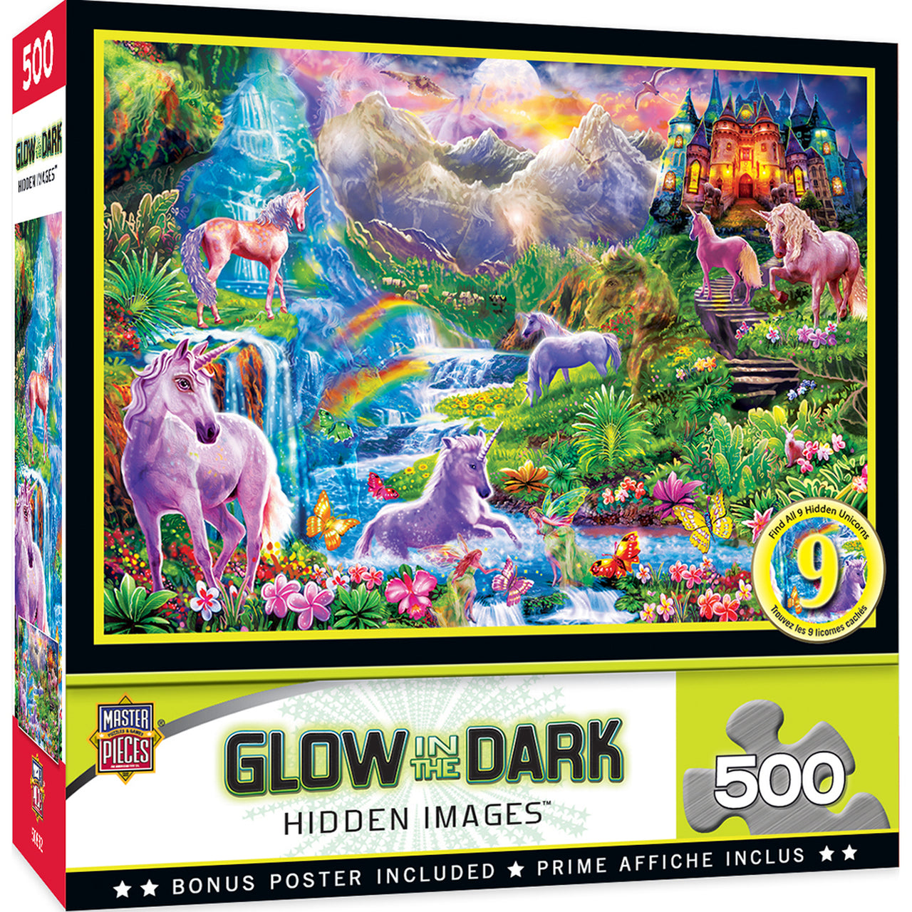 Hidden Images Glow In The Dark - Unicorns Retreat 500pc Puzzle