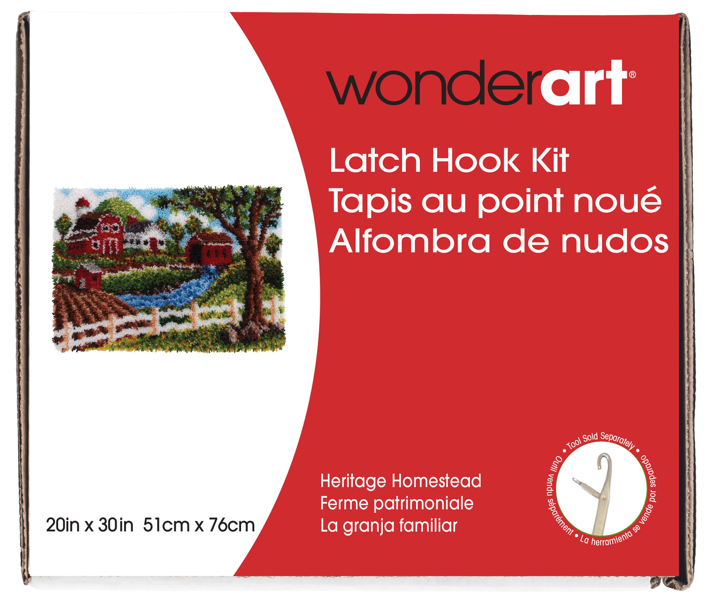 Caron Wonderart Classic Latch Hook Kit 20"X30"-Heritage Homestead
