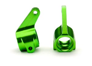 Steering blocks Rustler/Stampede/Bandit (2) 6061-T6 aluminum (green-anodized)/ 5x11mm ball bearings (4)