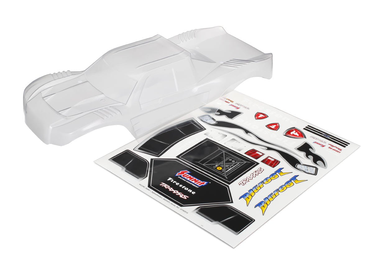 Discontinued - New Body Bigfoot Officially Licensed replica (clear requires painting)/ window masks/ decal sheet