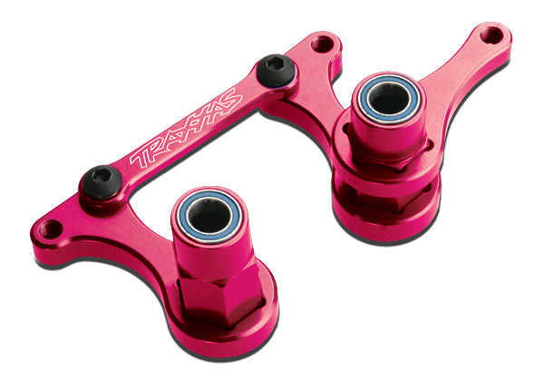 Steering bellcranks drag link (pink-anodized 6061-T6 aluminum)/ 5x8mm ball bearings (4)/ hardware (assembled)