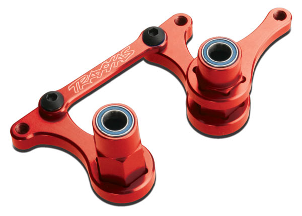 Steering bellcranks drag link (red-anodized 6061-T6 aluminum)/ 5x8mm ball bearings (4)/ hardware (assembled)