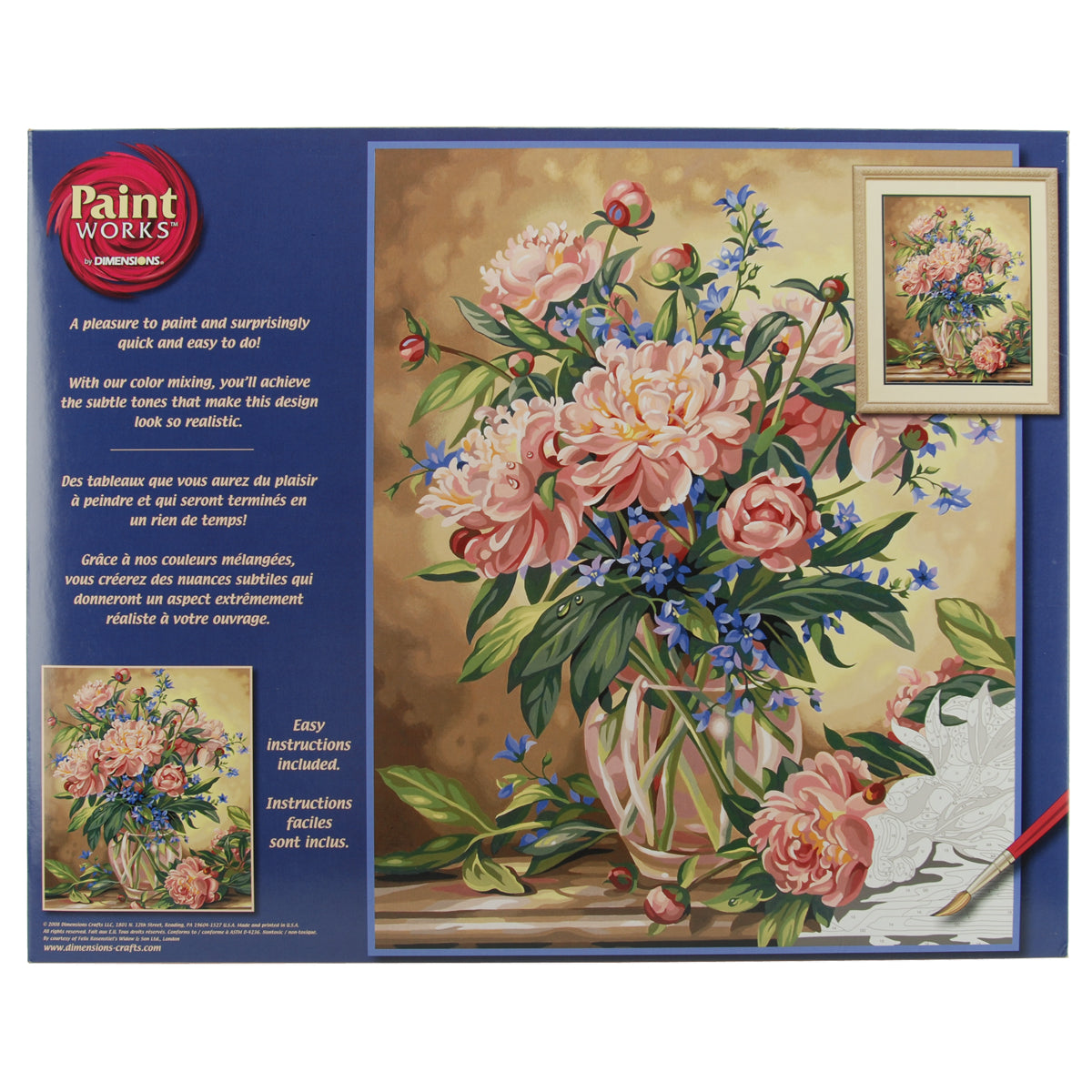 Paint Works Paint By Number Kit 16"X20"-Peony Floral