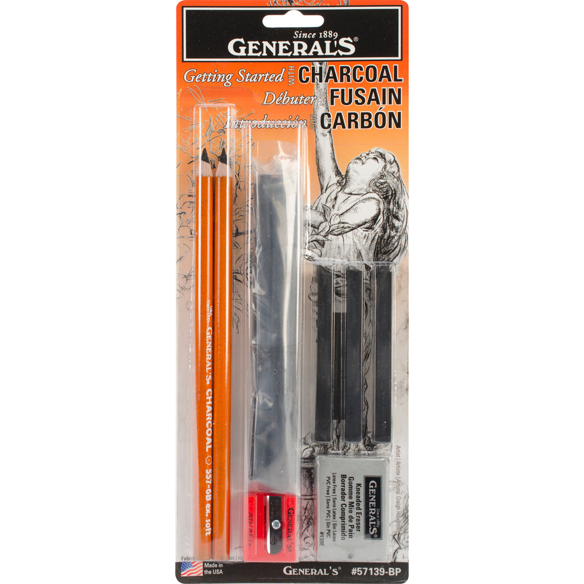 General's Charcoal Drawing Essentials Tool Kit 11pcs-