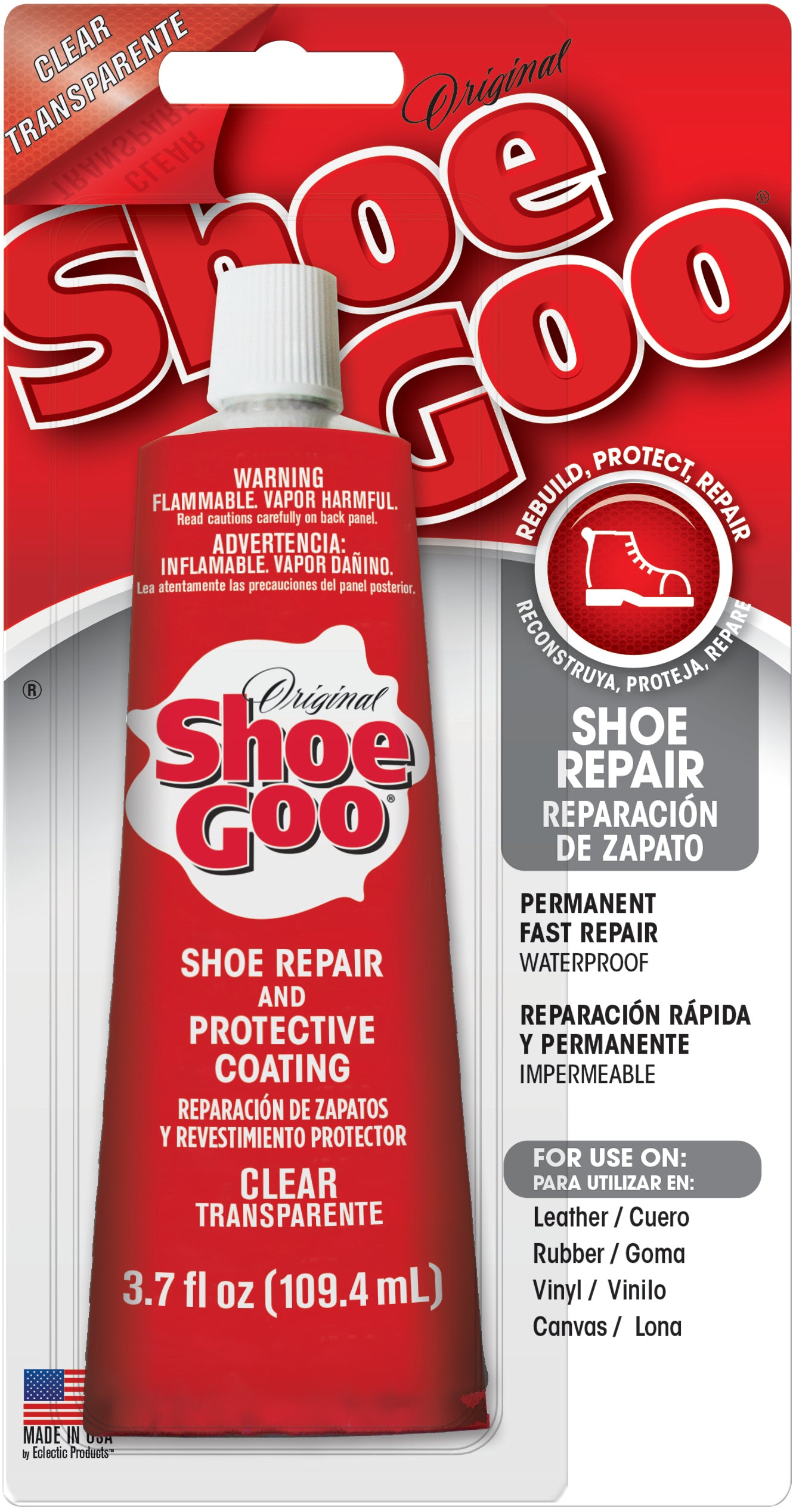 Shoe Goo Shoe Repair Adhesive-3.7oz Clear