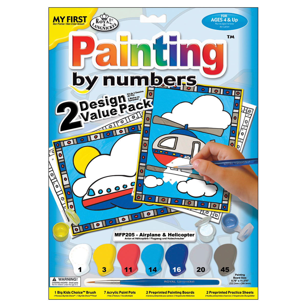 My First Paint By Number Kit 8.75"X11.375" 2/Pkg-Airplane & Helicopter