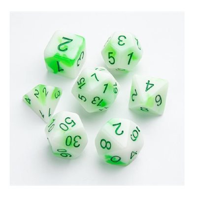 Glow Series - Toxic Stones - RPG Dice Set 7 pcs